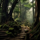 Fototapeta Las - Mystical Japanese Forest   - amazing photo stylish and eyecatching