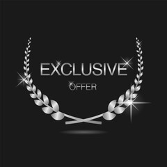 Wall Mural - exclusive offer silver laurel wreath label