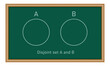 Disjoint set A and B using venn diagram in mathematics. Mathematics resources for teachers and students.