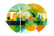 © Eduardo Lopez - Generative AI illustration of nature, clean energy, eco friendly, sustainability and environment icon