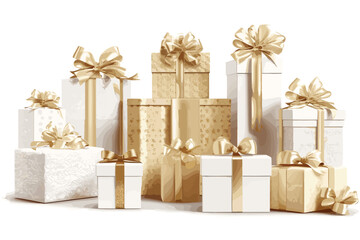 Luxury Gift Boxes package,christmas gift boxes background banner vector art illustration.