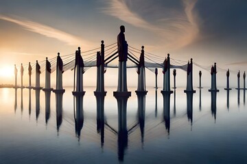 Wall Mural - sunset over the pier