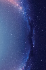 Poster - milky way, stars and nebula. blue space background. night starry sky