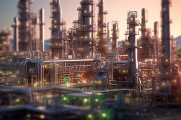 Poster - petrochemical plant. Generated by AI.