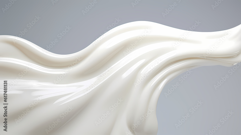 Artful representation of milk splash transforming into a wave of yogurt ...