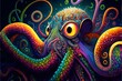 psychedelic trippy plazma monster octopus super detailed 4k hyper quality 