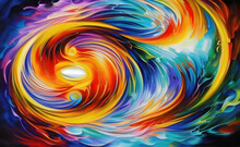 Colorful Swirly Curly Background. Generative AI.