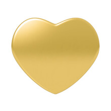 Glossy Golden Yellow Heart Icon Or Symbol With 3D Effect