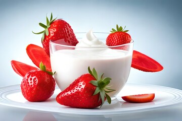 milk and strawberries