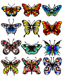 Fototapeta Motyle - Butterfly tattoo design (ver. Color) 