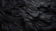 Dark Black Fur Hair Texture, Generative AI