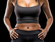 © Tatiana - Chest and upper body of a beautiful athletic young woman, close-up. Generative AI