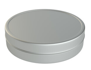 Wall Mural - Metal round box on white background. 3D illustration