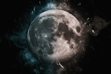 Wall Mural - planet art - moon. science fiction art. solar system. elements of this image furnished by nasa