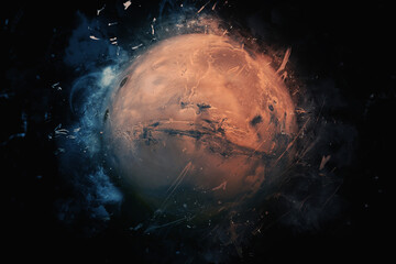 Wall Mural - planet art - mars. science fiction art. solar system. elements of this image furnished by nasa