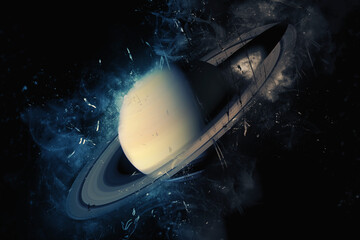 Wall Mural - planet art - saturn. science fiction art. solar system. elements of this image furnished by nasa