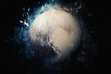 Wall Mural - planet art - pluto. science fiction art. solar system. elements of this image furnished by nasa
