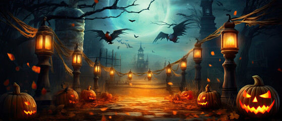 halloween banner,Ai generativ