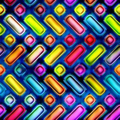 Poster - Seamless texture of abstract bright shiny colorful geometric shapes. Isolation on a white background