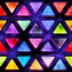 Poster - Seamless texture of abstract bright shiny colorful geometric shapes. Isolation on a white background