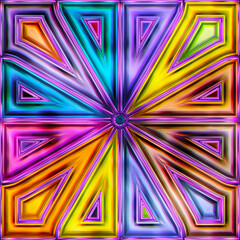 Poster - Seamless texture of abstract bright shiny colorful geometric shapes. Isolation on a white background