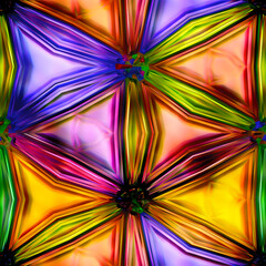 Poster - Seamless texture of abstract bright shiny colorful geometric shapes. Isolation on a white background