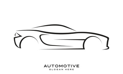 Vector luxury sport car logo design template illustration