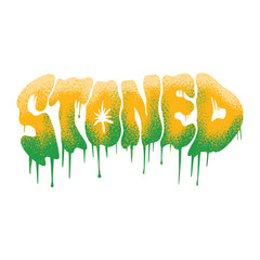 Wall Mural - Melting Text Handlettering Stoned, three color combination ,good for graphic design resouces, events, posters, tempates, prints, posters, and more.