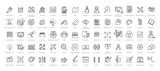 Fototapeta Nowy Jork - Set of thin line web icons of graphic design and project workflow