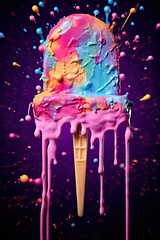 Wall Mural - Ice Cream Popsicle
Multicolored Sweet on a Stick