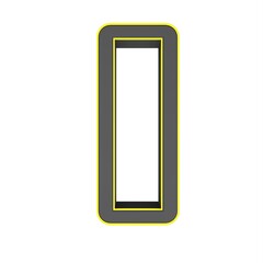 Poster - Gray yellow 3d number 0 on a white background. 3D rendering image.