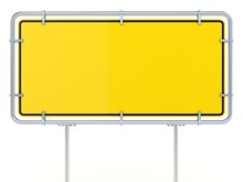 Blank Framed Traffic Road Sign Standing. 3D Render Illustration Isolated On White Background
