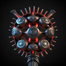 A Large Figure 8 Symbol Made Of Linked 30mm A10 Gatling Cannon Ammuntion With Black Background High Contrast Precise And Realistic Octane Render 3d Object Loop Of Interlinked Huge Armor Piercing 
