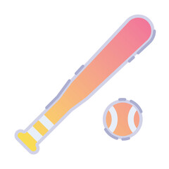 Sticker - Isolated colored baseball ball and bat icon Vector illustration