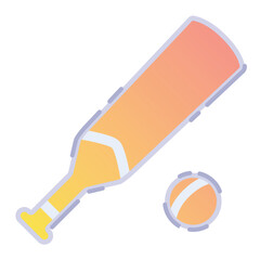 Sticker - Isolated colored cricket bat and ball icon Vector illustration