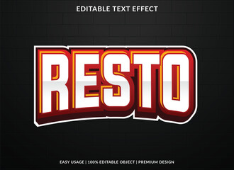 Poster - resto editable text effect template with abstract background use for business brand and logo