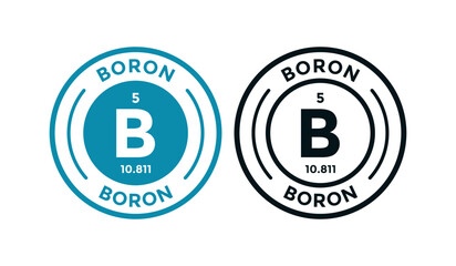 Boron logo badge template. this is chemical element of periodic table symbol. Suitable for business, technology, molecule, atomic symbol 