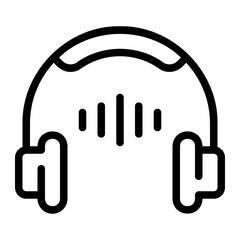 Sticker - audio guide line icon