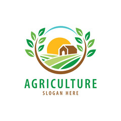 Wall Mural - Agriculture logo template suitable for businesses and product names. This stylish logo design could be used for different purposes for a company, product, service or for all your ideas.