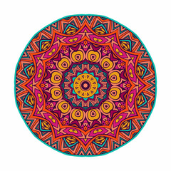 Poster - Mandala Round Ornament Pattern. Vintage decorative element. Hand drawn design