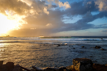 Poster - Pacific ocean at sunset on Easter Island, Chile