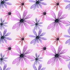 Poster - seamless floral pattern. watercolor