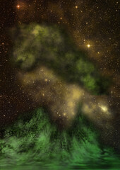 Wall Mural - far being shone nebula and star field against space. elements of this image furnished by nasa .