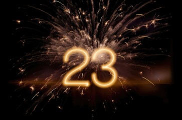 Poster - Year 23 Futuristic New Year Firecrackers Festival Background Generative AI