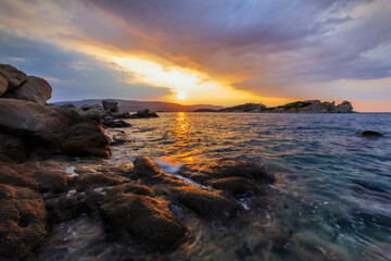 Wall Mural - sunrise in Ammouliani Island, Chalkidiki, Northern Greece