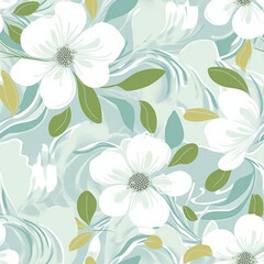 Sticker - seamless floral pattern