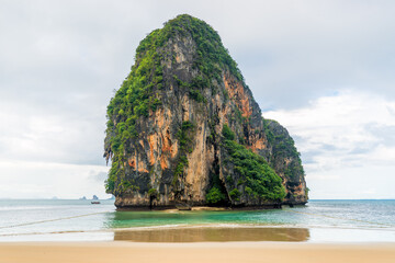 Wall Mural - View of the rocky mountain Ko Rang Nok in Thailand