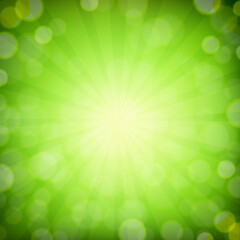 Poster - Green Bokeh Background, With Gradient Mesh, Vector Illustration