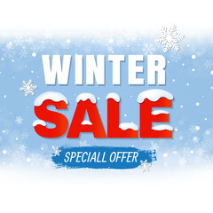 Poster - Sale Winter Poster With Gradient Mesh, Vector Illustration