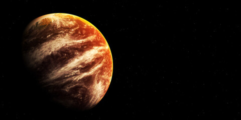 Wall Mural - a beautiful space scene with planet and star sky. copy space for your text. elements of this image f